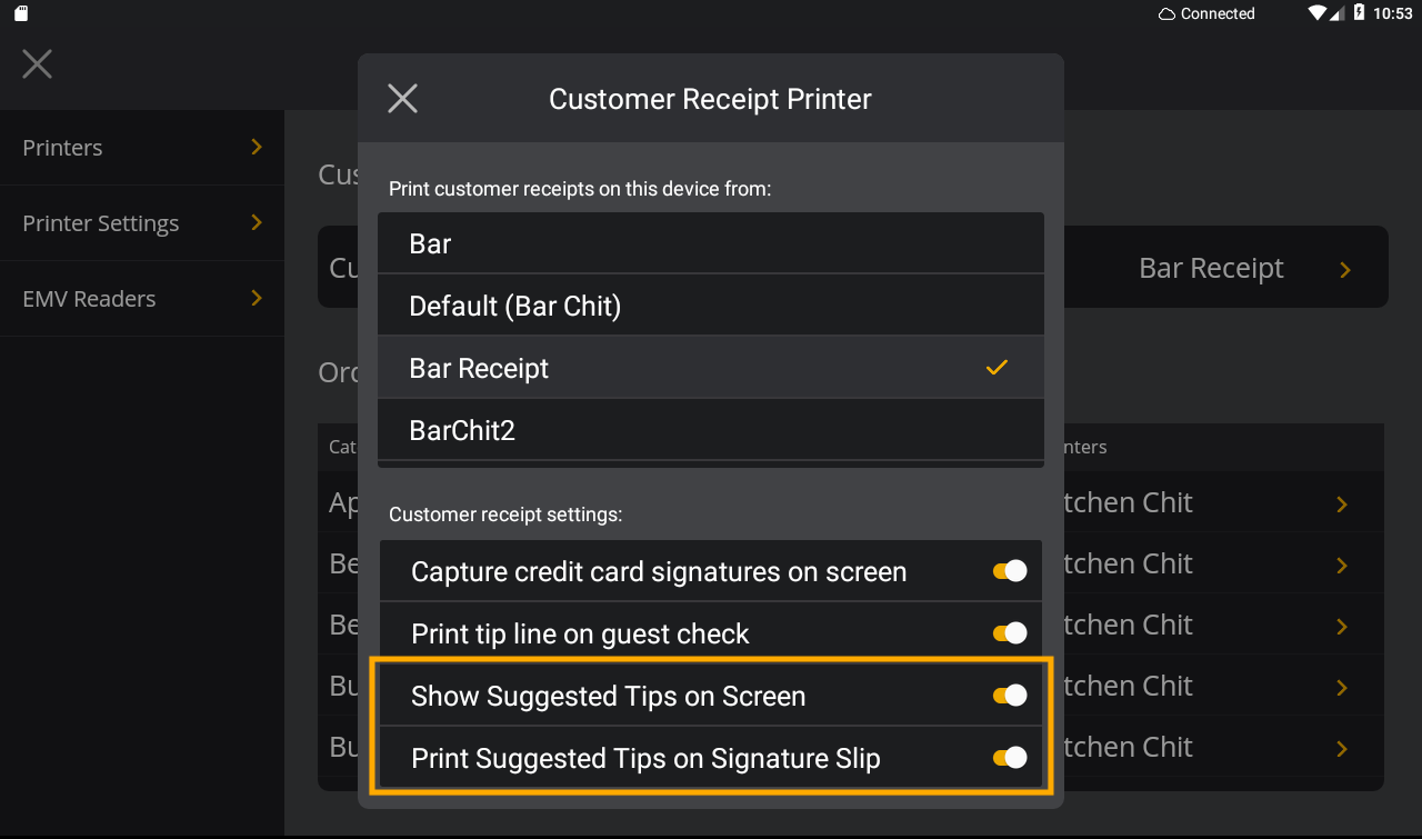 Upserve POS Tip Settings Support Center
