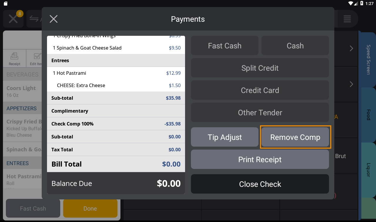 Void and Comp Items and Checks Support Center
