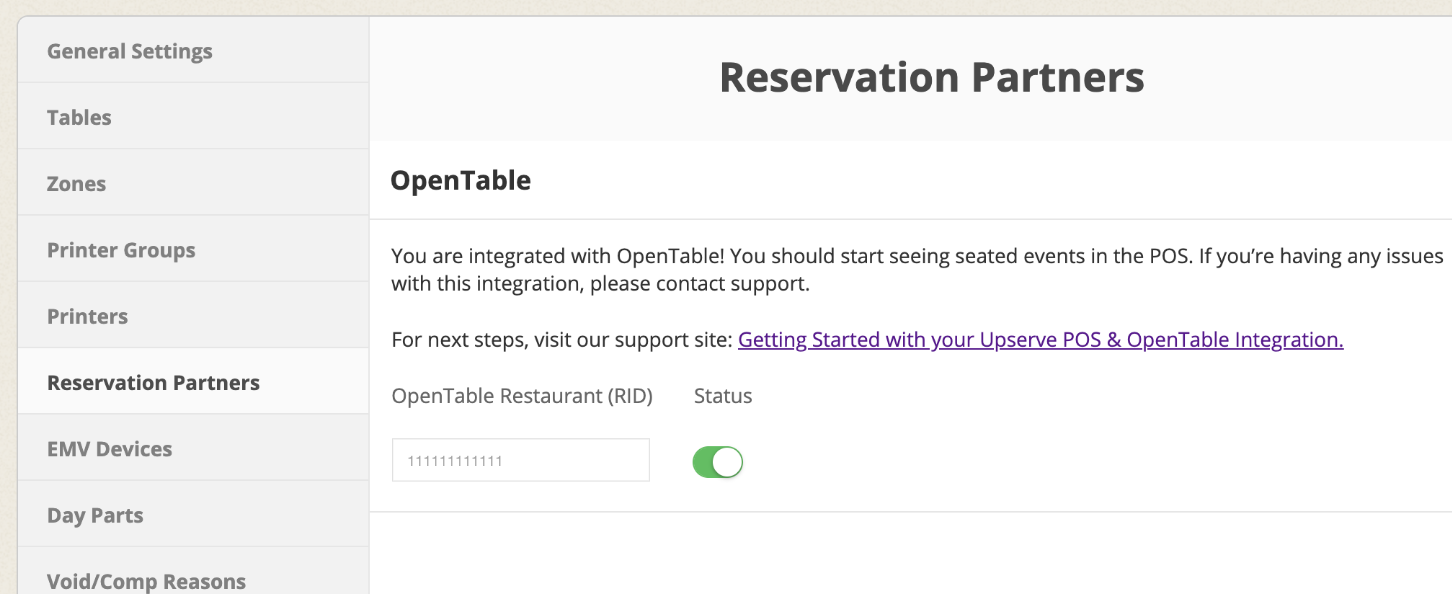 Getting Started with the OpenTable Guest Center Integration Support Center