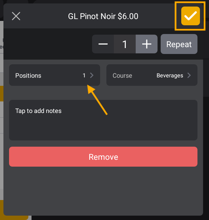 Assign Seat Positions to Items on the Upserve POS Support Center