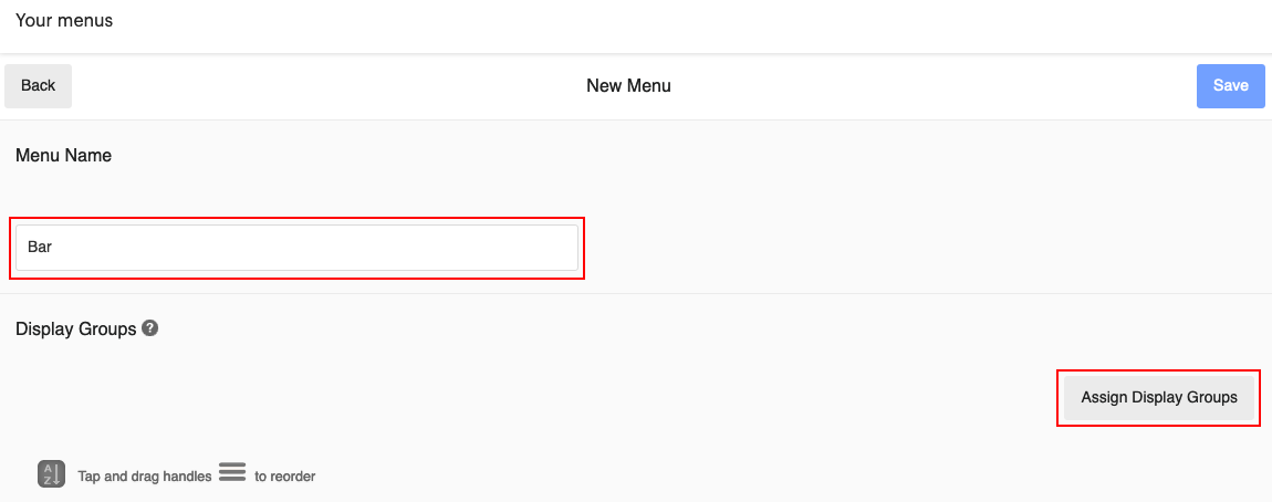 Menus Overview Support Center