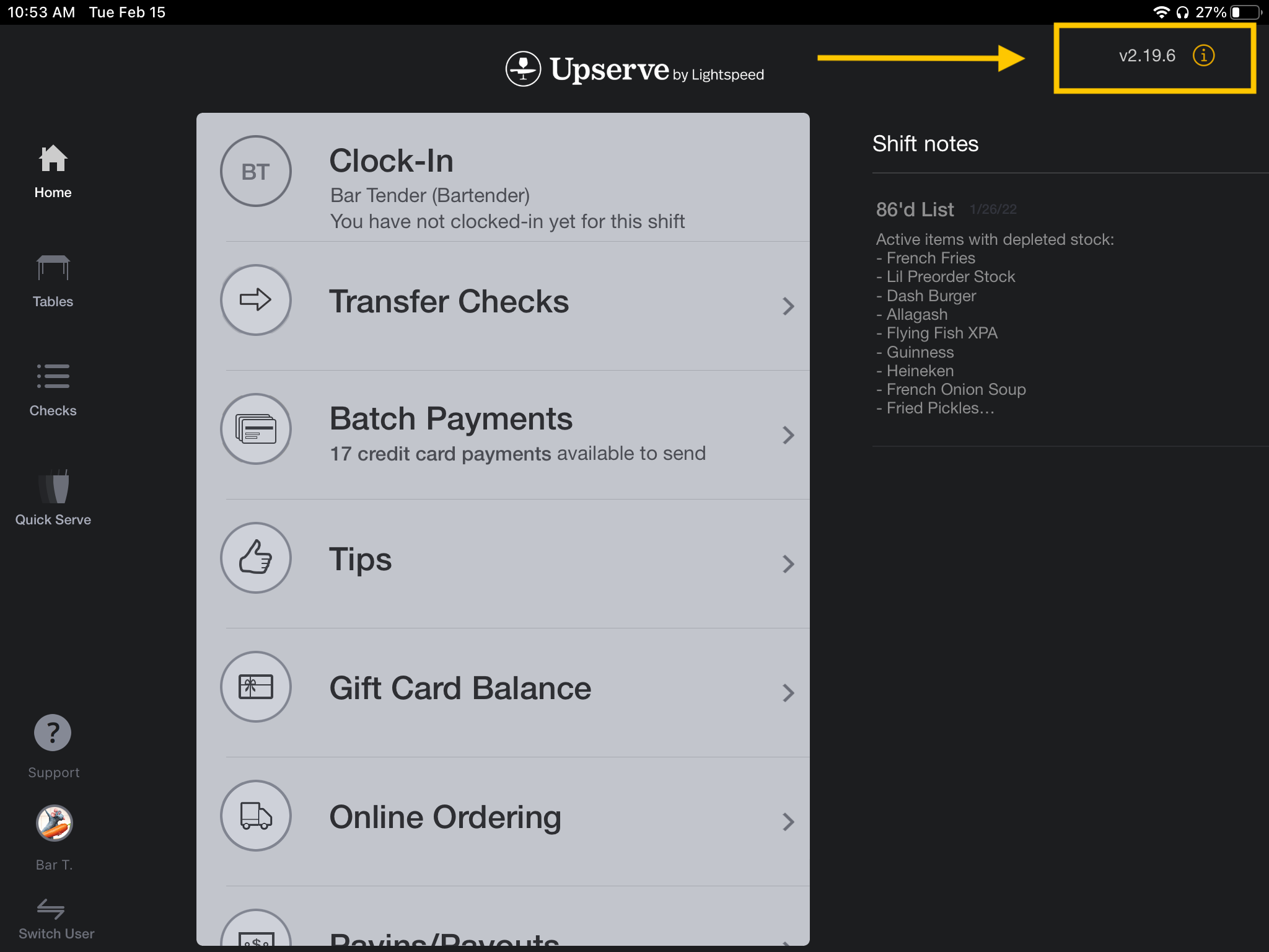 Restaurant POS (U-Series) V3 on iOS Support Center