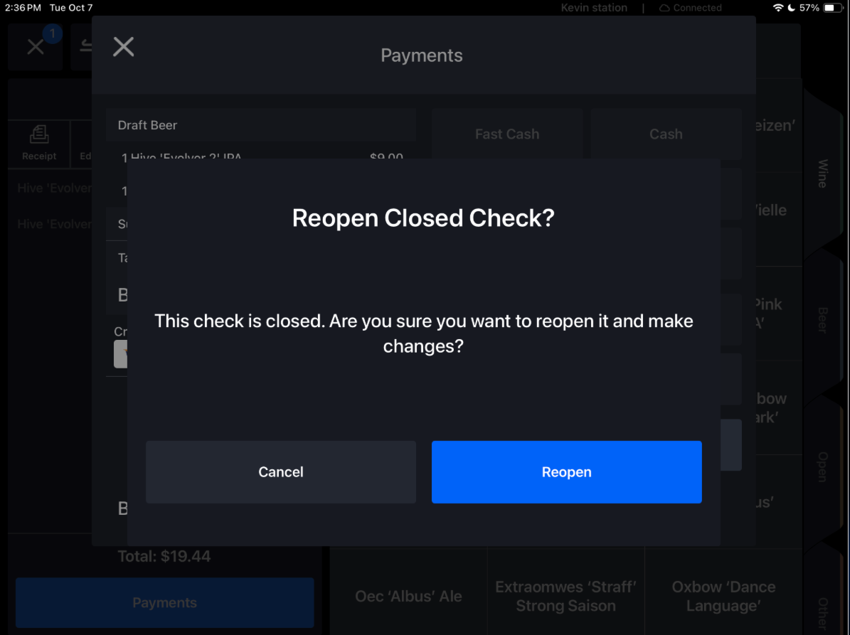 Reopen Closed Checks and Editing Checks From Previous Trading Days ...